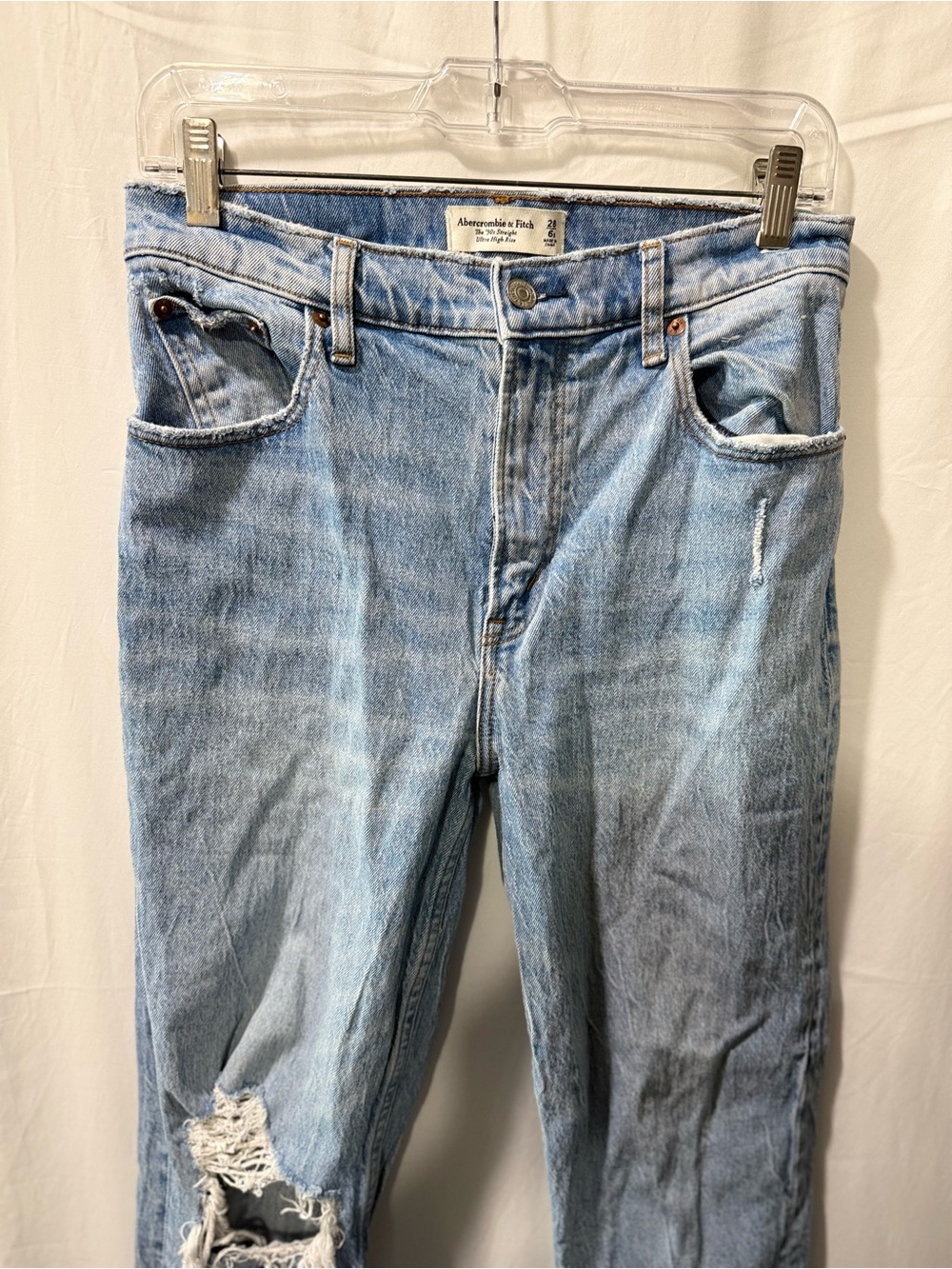 Abercrombie & Fitch Men's Pale Blue Straight Jeans